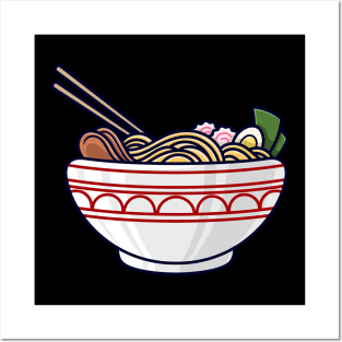 ramen cartoon illustration Posters and Art